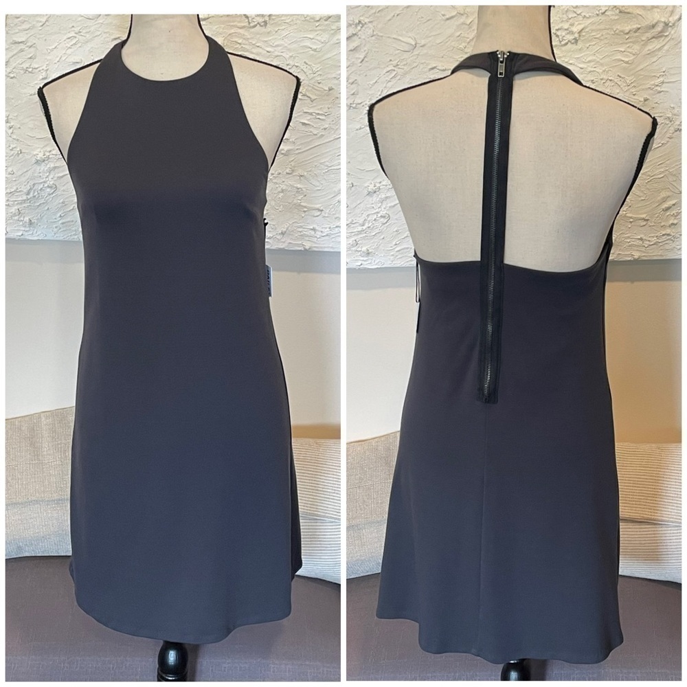 BAILEY/44 Women's SLEEVELESS ASH GRAY MARRAKESH DRESS EXPOSED ZIPPER Sz S NWT